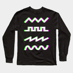 Glitch Synthesizer Audio Waveforms Long Sleeve T-Shirt